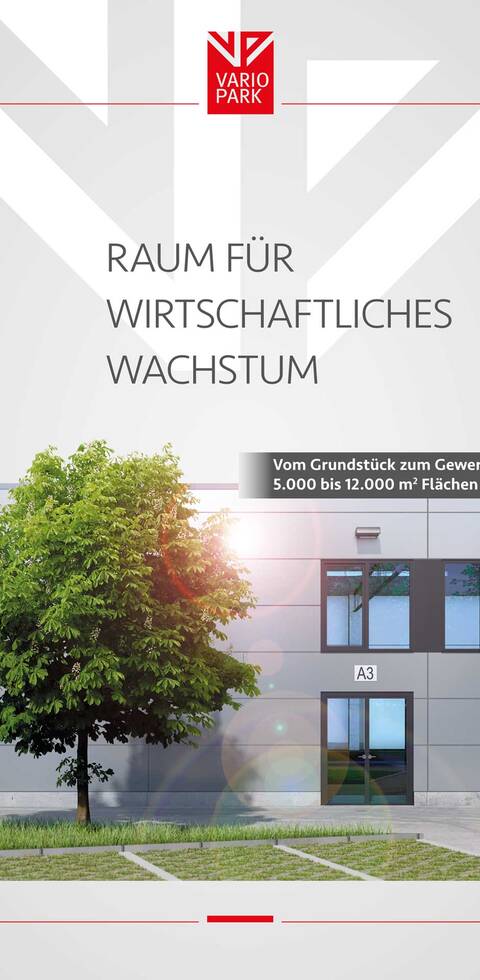 Markenentwicklung und Broschürenkonzept Titelmotiv der Akquisitionsbroschüre der VarioPark GmbH