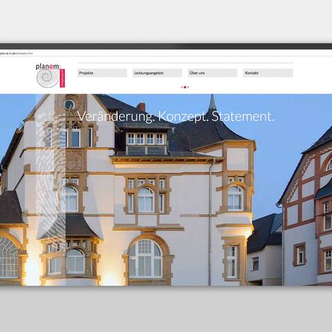 Relaunch einer Architekten-Website Screenshot der Website des Architekturbüros plan@m